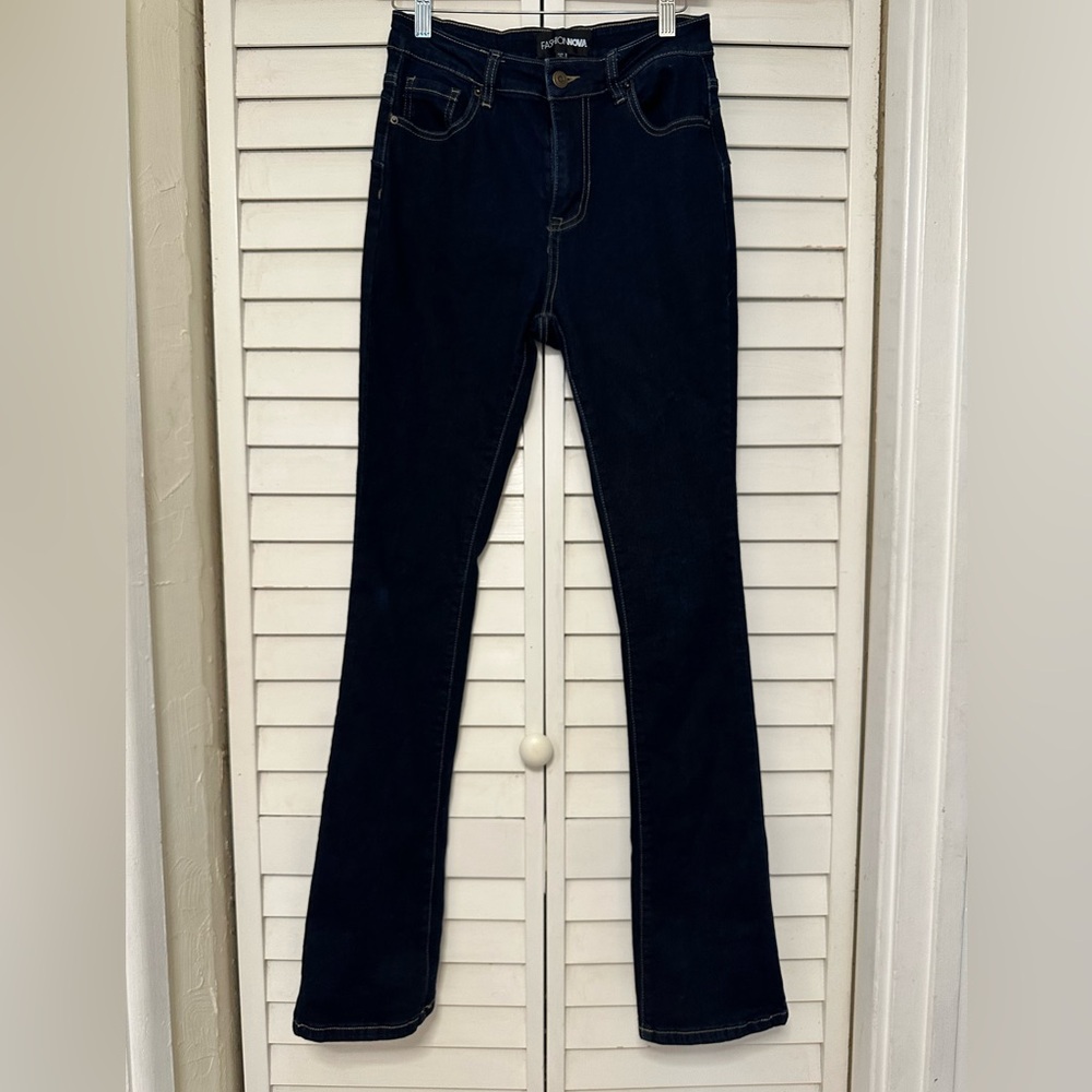 Fashion Nova Women's Dark Navy Flare Jeans